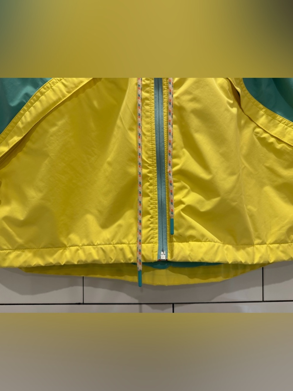 Burton Living Lining Colorblock Rain Jacket in Coral, Teal & Yellow - Picture 10 of 14